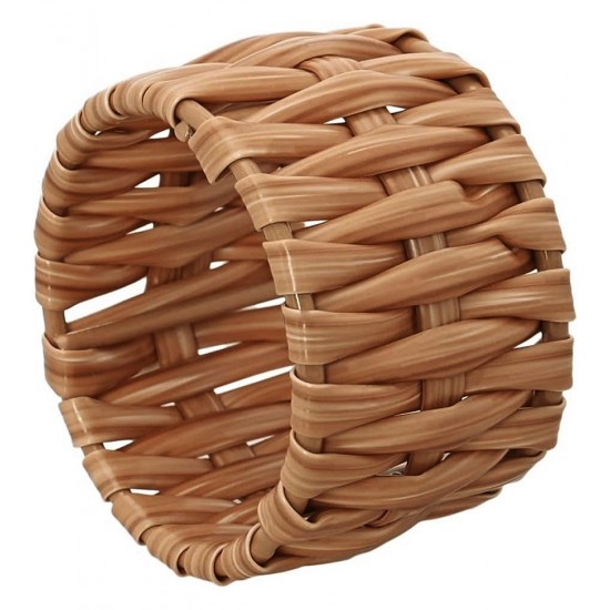 Jogo 4 Anéis Para Guardanapo Claro Rattan Sintético